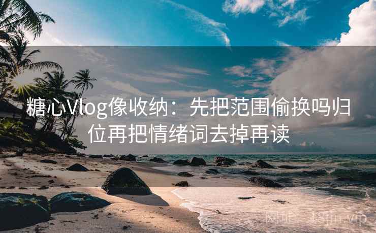 糖心Vlog像收纳：先把范围偷换吗归位再把情绪词去掉再读