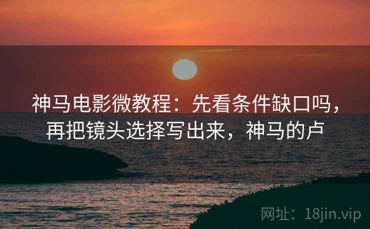 神马电影微教程：先看条件缺口吗，再把镜头选择写出来，神马的卢
